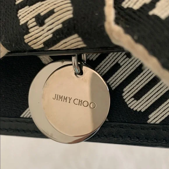 Jimmy Choo Black and White Graphic Crossbody Bag